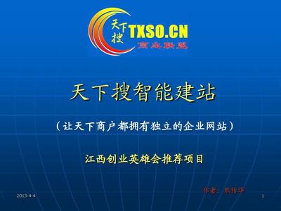 天下搜智能建站加盟修改方案PPT